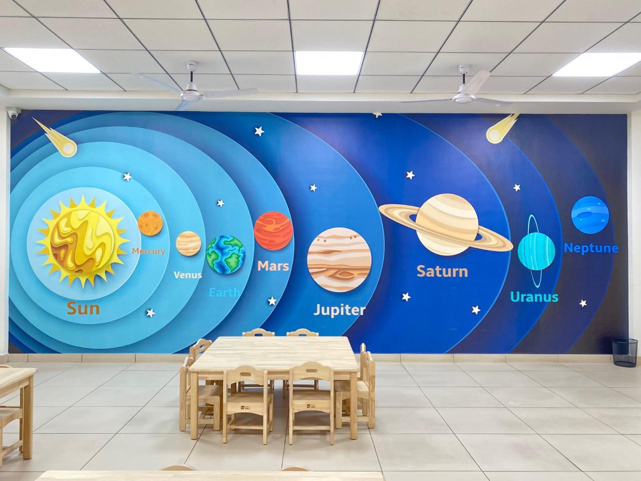 Colourful kindergarten learning space